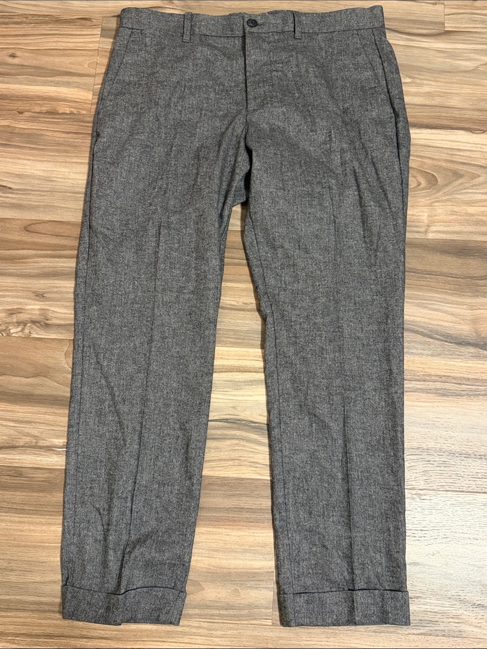 Gap Dress Pants Mens 34x30 Black Heather Slim Italian Fabric Nova Fides Wool